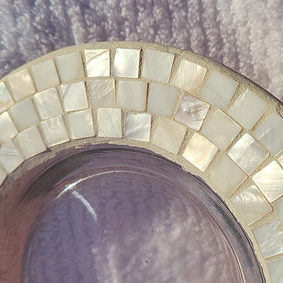 Yankee Candle Lrg Shell Mosiac Jar Plate!!! - Picture 4 of 11